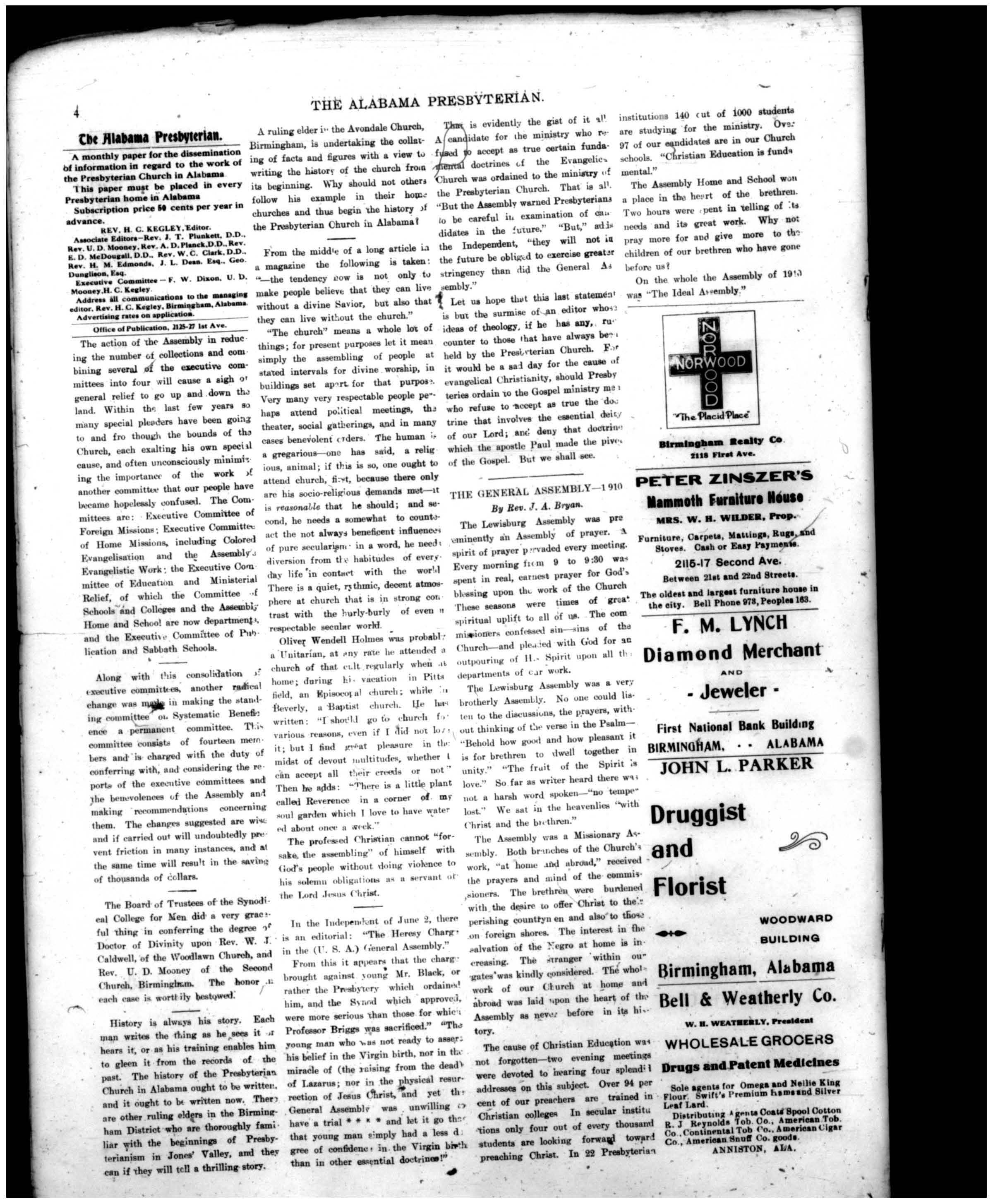 The General Assembly--1910 by J.A. Bryan